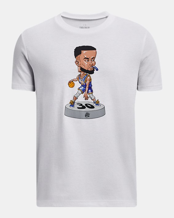 Boys' Curry Bobblehead Short Sleeve in White image number 0